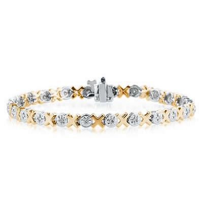 1/4 Carat Diamond Bracelet in 14K Two Tone Gold