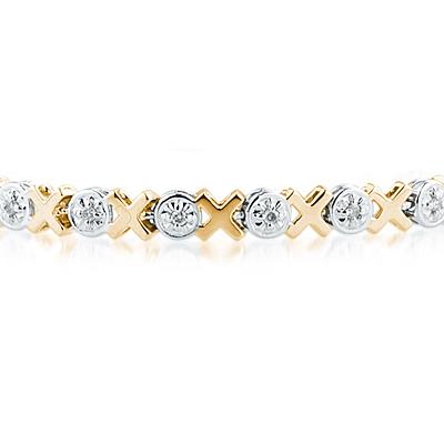 1/4 Carat Diamond Bracelet in 14K Two Tone Gold