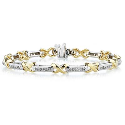 1/2 Carat Diamond Bracelet Two Toned 14K Gold