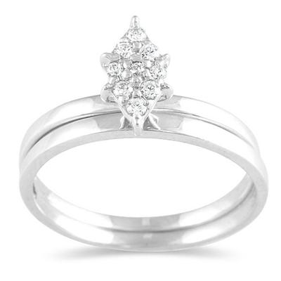 0.12 CTW Diamond Bridal Set in 10K White Gold