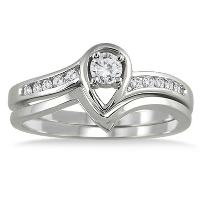 1/4 Carat TW Diamond Bridal Set in 10K White Gold