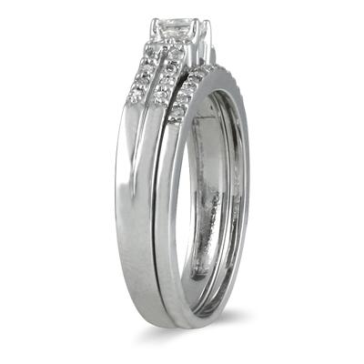 1/3 Carat TW Princess Diamond Bridal Set in 10K White Gold