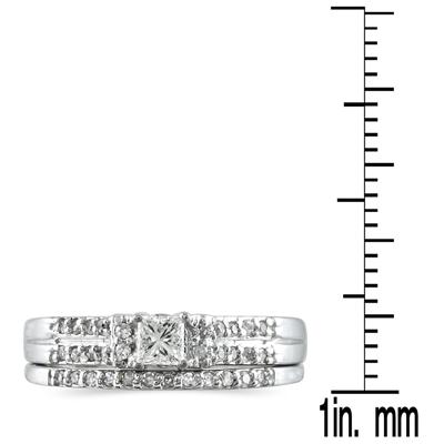 1/3 Carat TW Princess Diamond Bridal Set in 10K White Gold