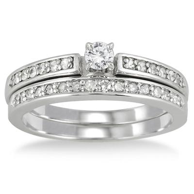 1/2 Carat TW Diamond Bridal Set in 10K White Gold