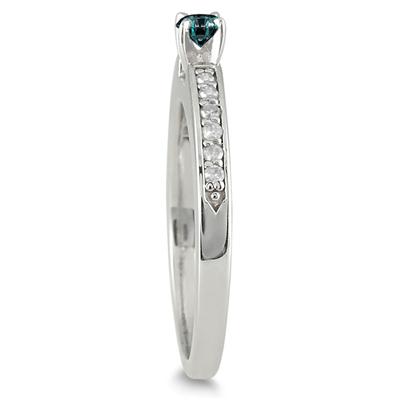 1/2 Carat TW Blue and White Diamond Bridal Set in 10K White Gold