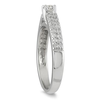 7/8 Carat TW Diamond Pave Bridal Set in 10K white Gold