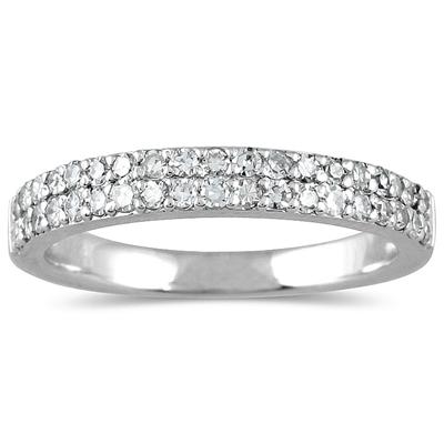 7/8 Carat TW Diamond Pave Bridal Set in 10K white Gold