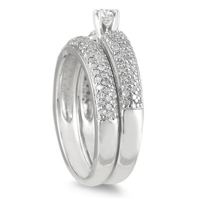 1.00 Carat TW Diamond Bridal Set in 10K White Gold