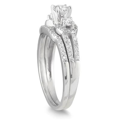 3/4 Carat TW Diamond Bridal Set in 10K White Gold