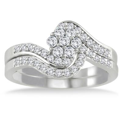 1/2 Carat TW White Diamond Bridal Set in 10K White Gold
