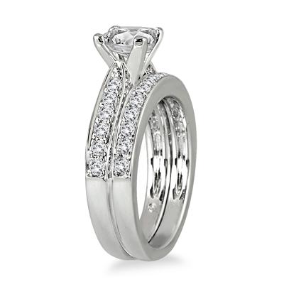 2 1/2 Carat White Diamond Bridal Set in 14K White Gold