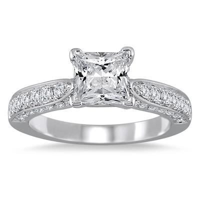 2 1/2 Carat White Diamond Bridal Set in 14K White Gold