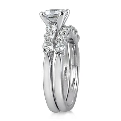 2.00 Carat Princess Diamond Bridal Set in 14K White Gold 