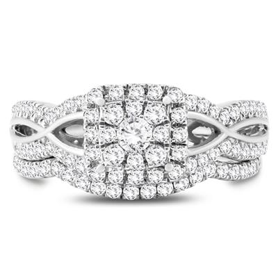 1 carat diamond wedding set