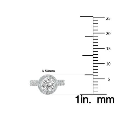 1 3/4 Carat TW Round Cut Lab Grown Diamond Halo Bridal Set in 14K White Gold
