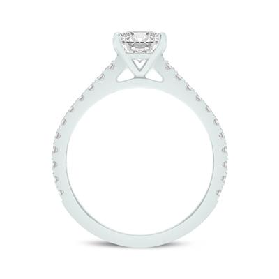 3.30 CTW Center Oval Cut Lab Grown Diamond Engagement Ring Set in 14K White Gold