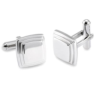 Polished Stainless Steel Cufflinks - Engraveable 