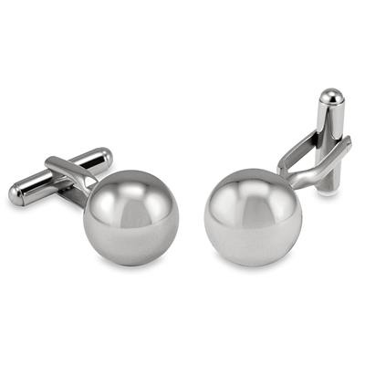 High Polished Stainless Steel Ball Cuff Links