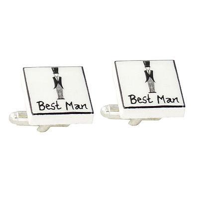 Best Man Bone China Cufflinks