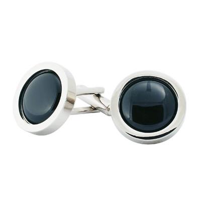 Simply Black Circle Cufflinks