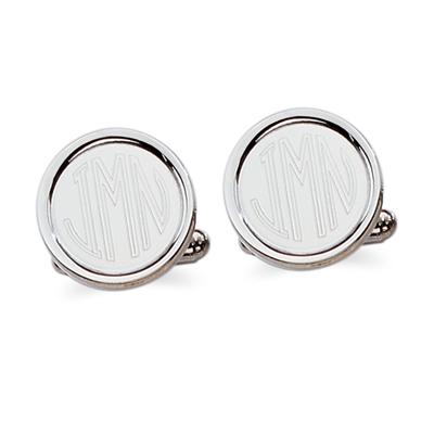 23k Rhodium Electroplated Cuff Links