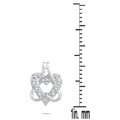 1/4 Diamond Heart Earrings in 10K White Gold
