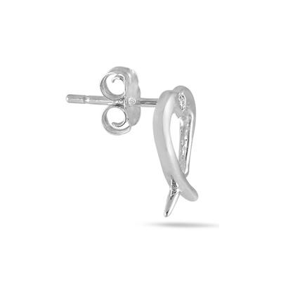 Diamond Heart Twist Earrings in .925 Sterling Silver