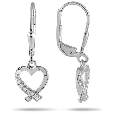 Diamond Accent Hoop Earrings in .925 Sterling Silver