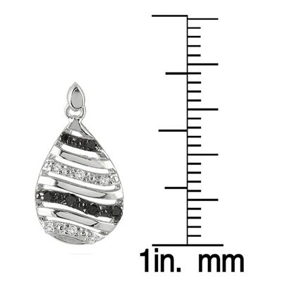 Black and White Diamond Earrings in .925 Sterling Silver