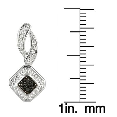 Black and White Diamond Earrings in .925 Sterling Silver