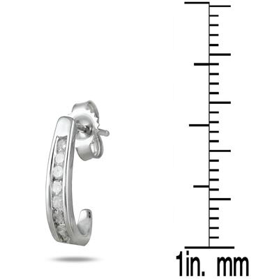 1/4 Carat TW Channel-Set Diamond Hoop Earrings in 10K White Gold