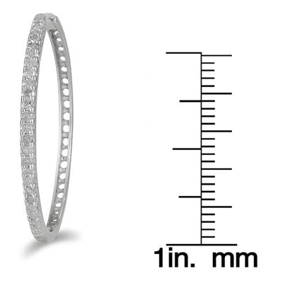 1/2 Carat TW Diamond Hoop Earrings in 10K White Gold