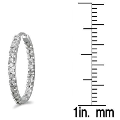 1/2 Carat TW Inside Out Diamond Hoop Earrings in 10K White Gold