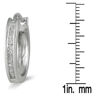 1 Carat TW Channel-Set Diamond Hoop Earrings in 10K White Gold