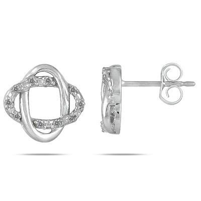 1/5 Carat T.W. Infinity Diamond Earrings in .925 Sterling Silver