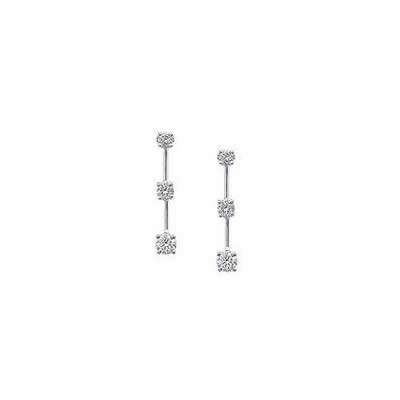 1/2 ct Three-Stone Diamond Drop Earrings