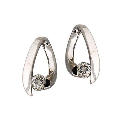 .25CTW Diamond Loop Earrings 14K White Gold