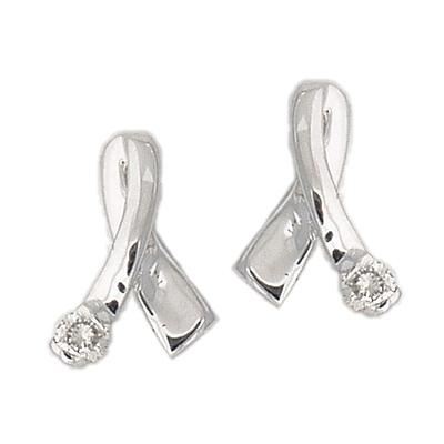 .15 CTW Diamond Ribbon Twist Earrings 14K White Gold