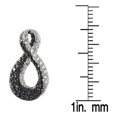 0.05 Carat T.W White and Black Diamond Twist Earrings in .925 Sterling Silver