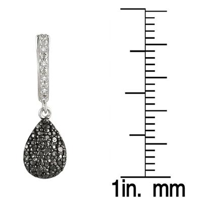 1/5 Carat T.W Black and White Diamond Earrings in .925 Sterling Silver