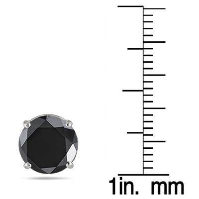 5 Carat Black Diamond Studs in .925 Sterling Silver