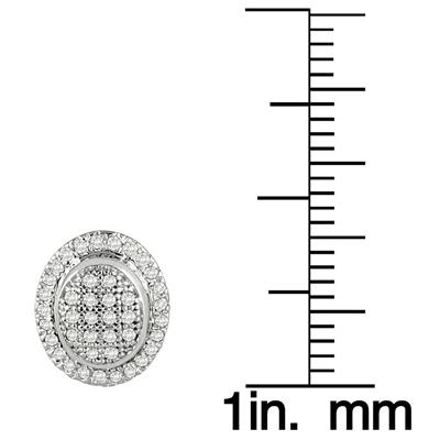1/2 Carat Diamond Pave Earrings in 14K White Gold 