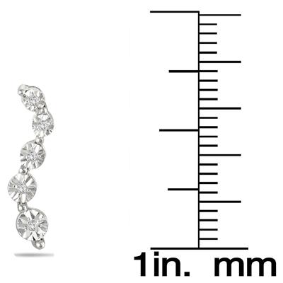 Diamond Journey Earrings in .925 Sterling Silver 