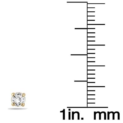 1/5 Carat Yellow Gold Plated Diamond Stud Earrings in .925 Sterling Silver