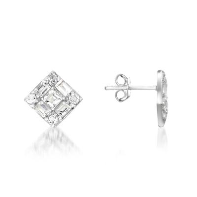 White Topaz Earrings in .925 Sterling Silver