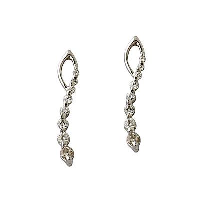 1/2CTW Diamond Journey Earrings In 14K White Gold