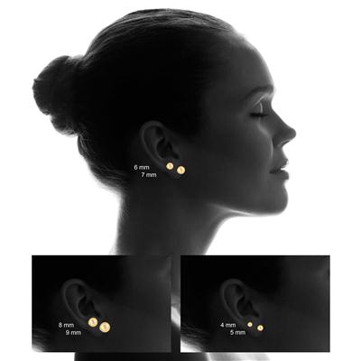 14K Yellow Gold 6mm Laser Cut Ball Stud Earrings