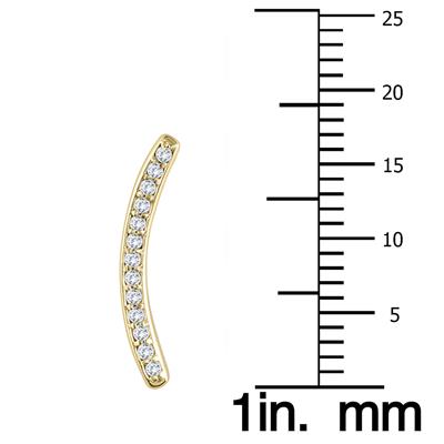 1/8 CTW Genuine Diamond Climbing Earrings in 14K Yellow Gold