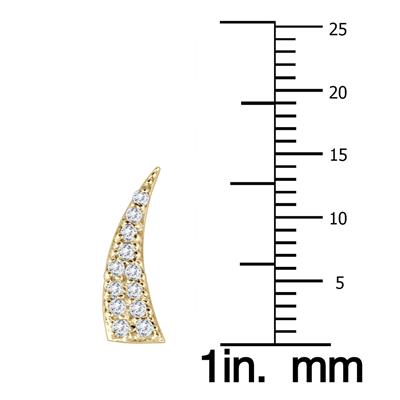 1/4 CTW Bold Genuine Diamond Climber Earrings in 14K Yellow Gold