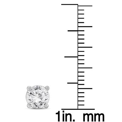 3/4 Carat TW AGS Certified Round Diamond Solitaire Stud Earrings in 14K White Gold
